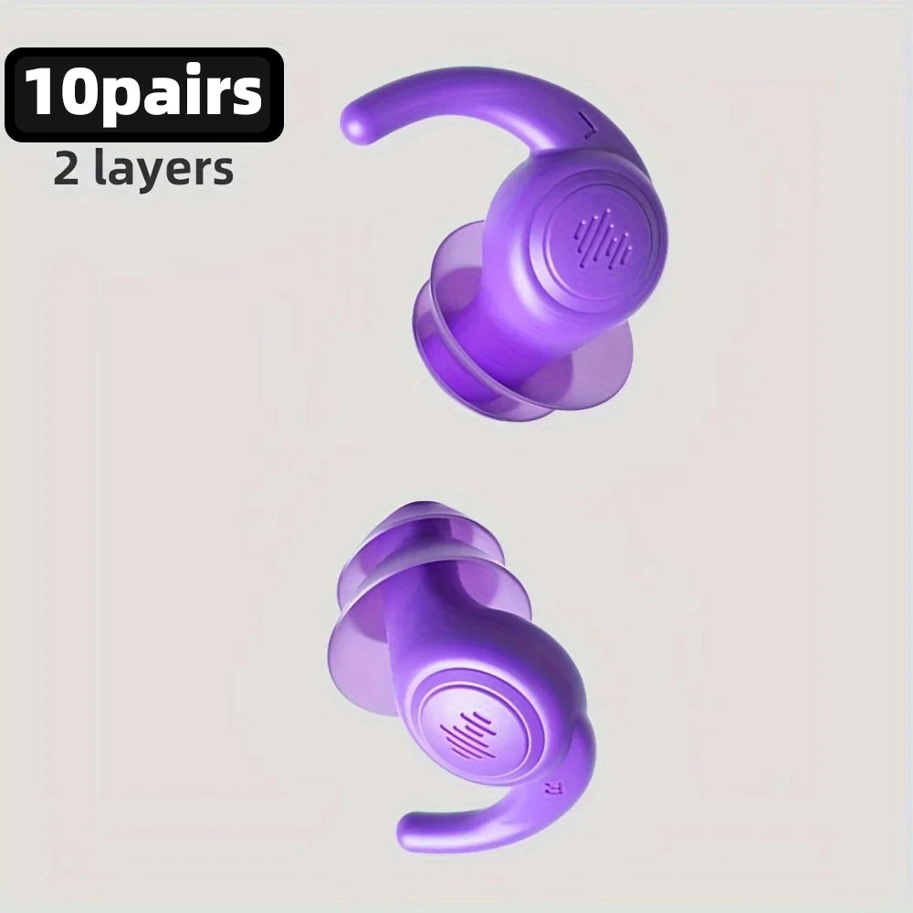 1 Pair Soft Silicone Noise Cancelling Earplugs Anti-noise Earplug For Concerts Sleeping Swimming Reusable Waterproof Ear Plugs