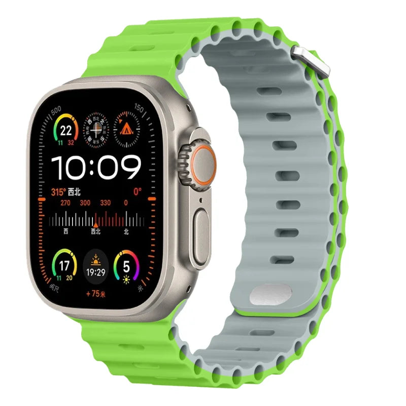 Ocean Strap for Apple Watch Ultra 3 2 Band 49mm Series 45mm 41mm 46mm 42mm 40 44mm Silicone Watchband iWatch 11 10 9 8 7 6 5 SE2