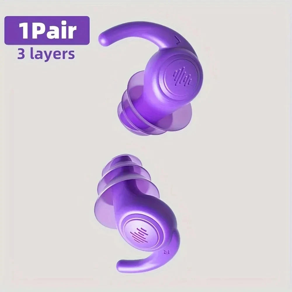 1 Pair Soft Silicone Noise Cancelling Earplugs Anti-noise Earplug For Concerts Sleeping Swimming Reusable Waterproof Ear Plugs