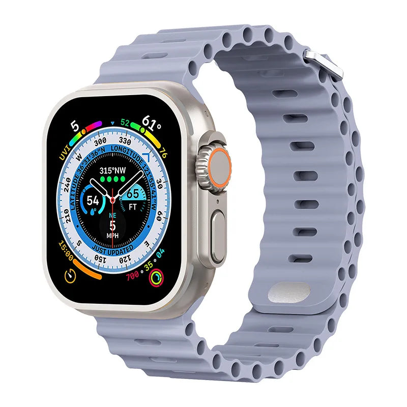 Ocean Strap for Apple Watch Ultra 3 2 Band 49mm Series 45mm 41mm 46mm 42mm 40 44mm Silicone Watchband iWatch 11 10 9 8 7 6 5 SE2