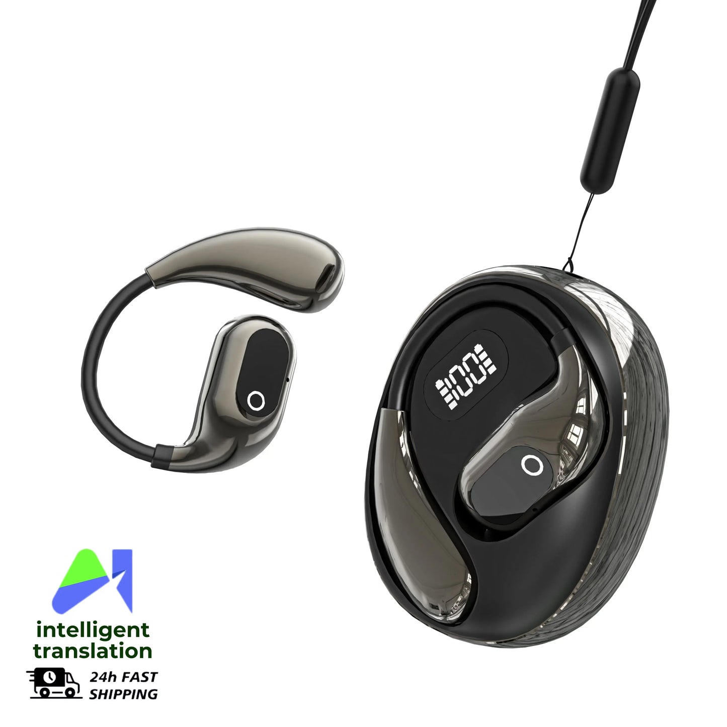 Real Time Translation Headphones 144 Languages Translator Earphones Wireless Bluetooth 5.4 Headsets for Business Office Travel