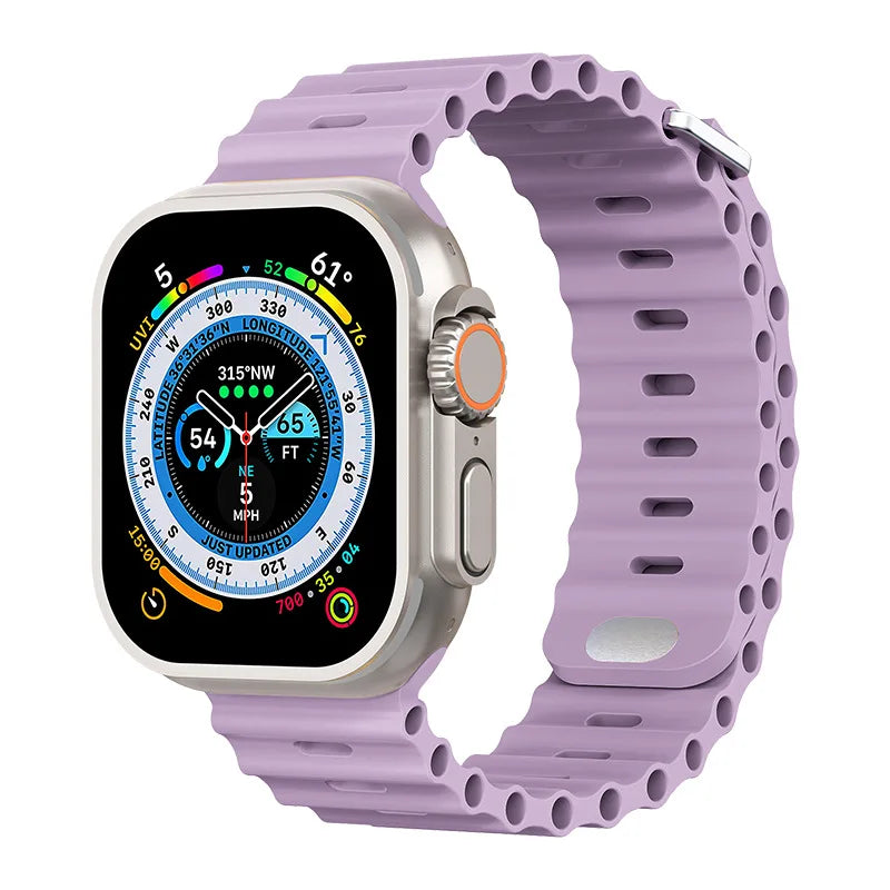 Ocean Strap for Apple Watch Ultra 3 2 Band 49mm Series 45mm 41mm 46mm 42mm 40 44mm Silicone Watchband iWatch 11 10 9 8 7 6 5 SE2