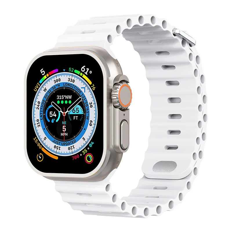 Ocean Strap for Apple Watch Ultra 3 2 Band 49mm Series 45mm 41mm 46mm 42mm 40 44mm Silicone Watchband iWatch 11 10 9 8 7 6 5 SE2