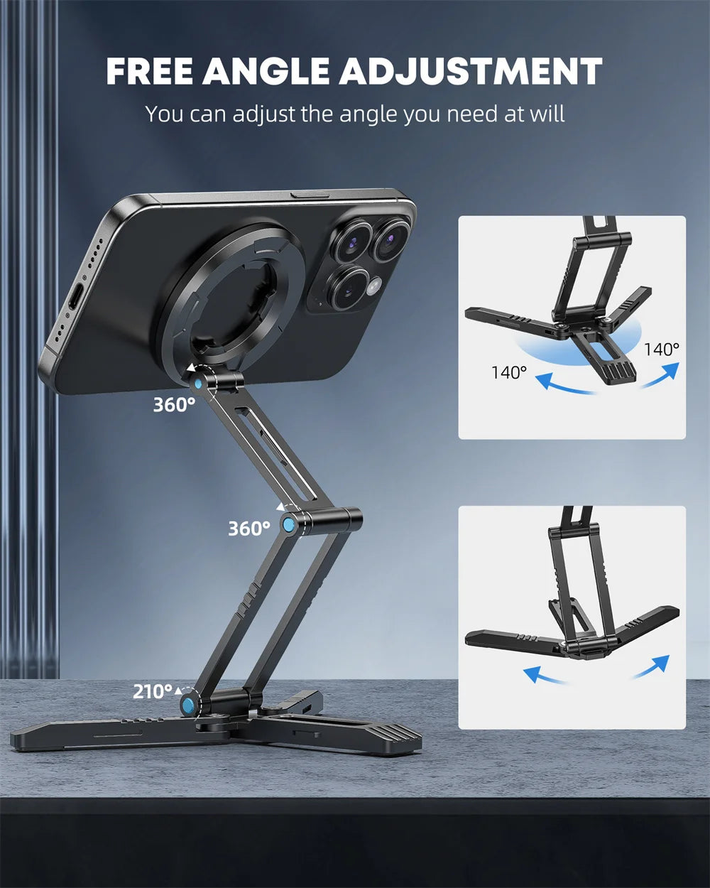 Foldable Magnetic Phone Tripod Stand