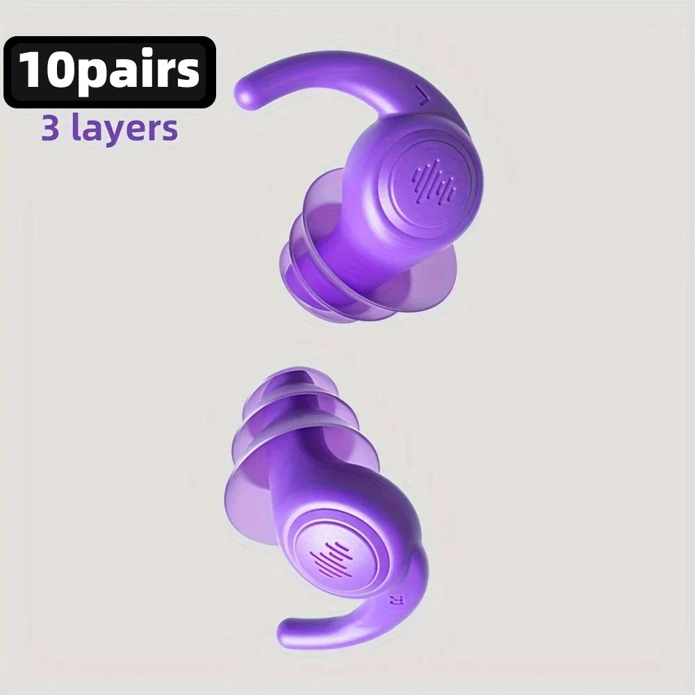 1 Pair Soft Silicone Noise Cancelling Earplugs Anti-noise Earplug For Concerts Sleeping Swimming Reusable Waterproof Ear Plugs