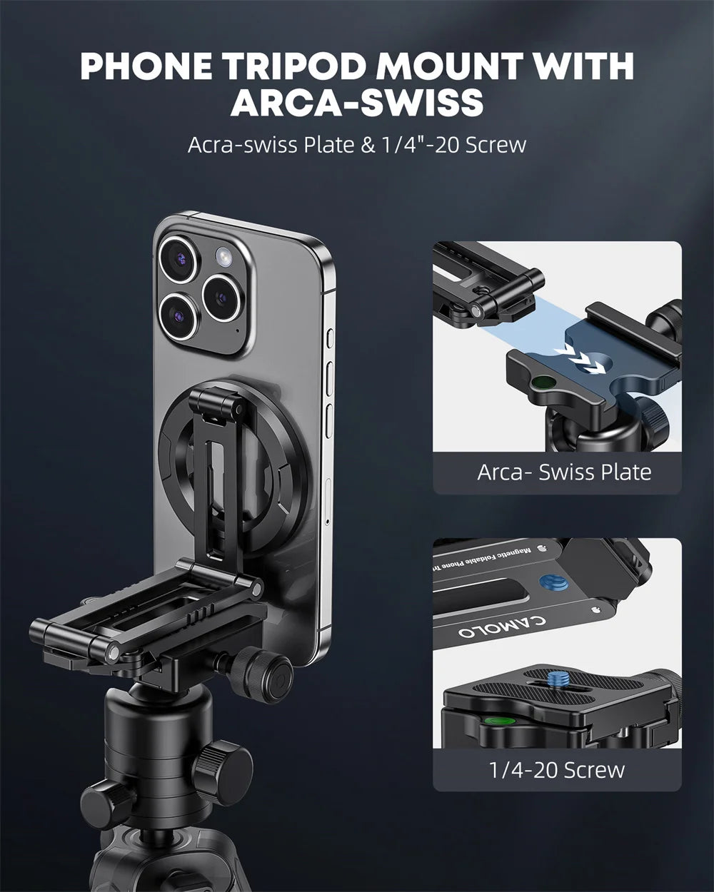 Foldable Magnetic Phone Tripod Stand