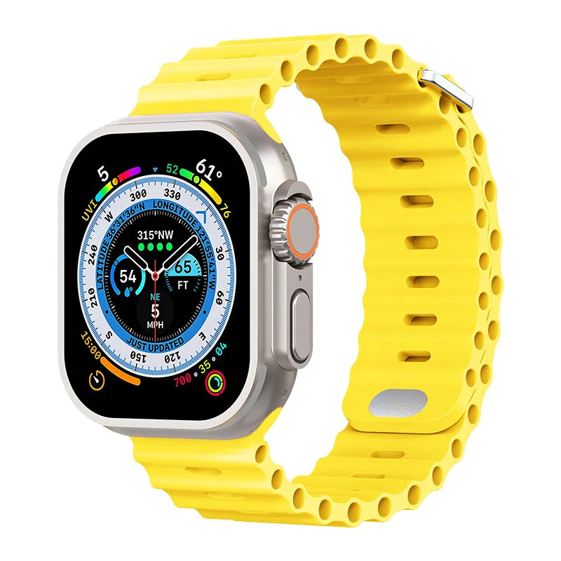 Ocean Strap for Apple Watch Ultra 3 2 Band 49mm Series 45mm 41mm 46mm 42mm 40 44mm Silicone Watchband iWatch 11 10 9 8 7 6 5 SE2