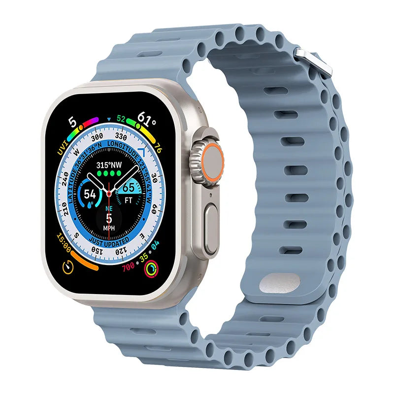 Ocean Strap for Apple Watch Ultra 3 2 Band 49mm Series 45mm 41mm 46mm 42mm 40 44mm Silicone Watchband iWatch 11 10 9 8 7 6 5 SE2