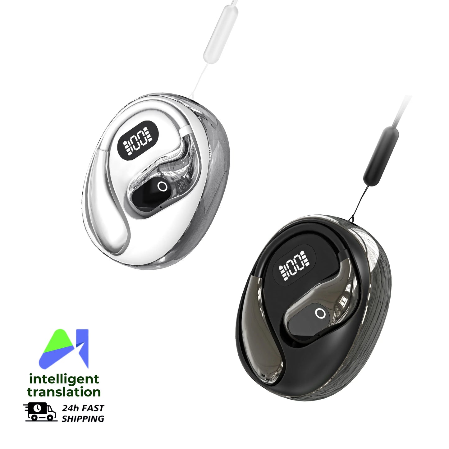 Real Time Translation Headphones 144 Languages Translator Earphones Wireless Bluetooth 5.4 Headsets for Business Office Travel