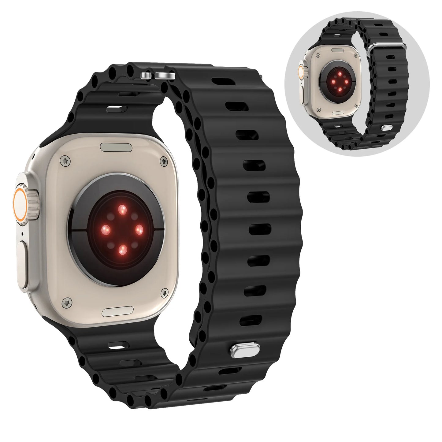 Ocean Strap for Apple Watch Ultra 3 2 Band 49mm Series 45mm 41mm 46mm 42mm 40 44mm Silicone Watchband iWatch 11 10 9 8 7 6 5 SE2