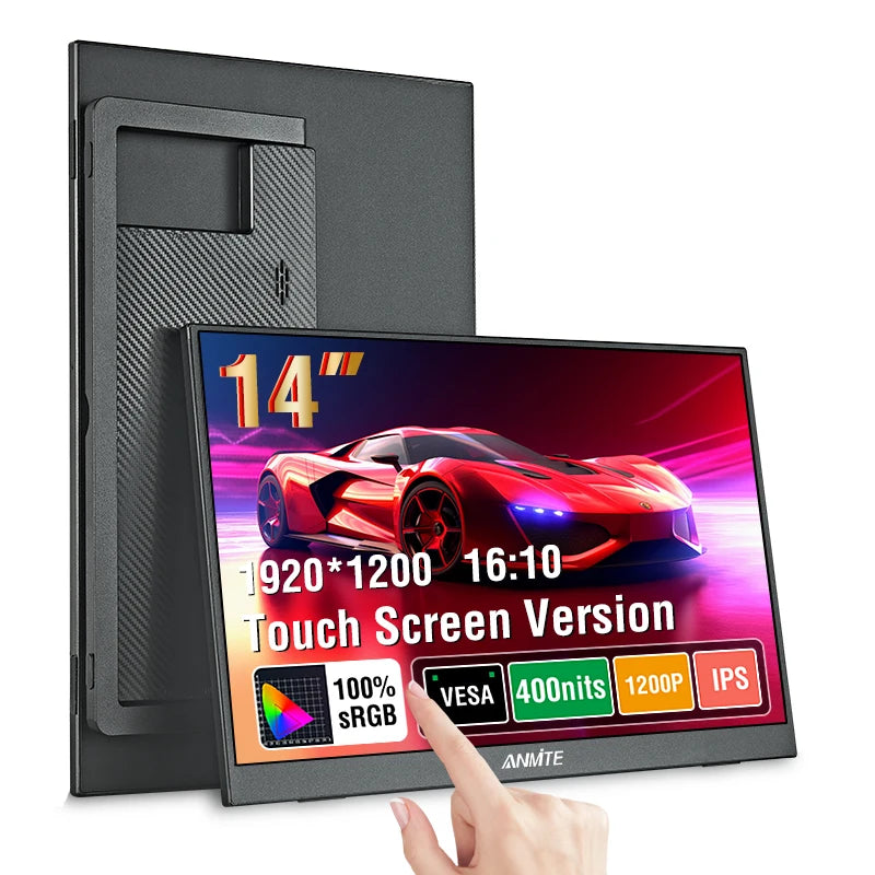 14 Inch Portable  Touch Monitor Non-touch optional 16:10 400cd/m2 Gaming Computer Expand Display For XBox PS4/5 Switch Loptop