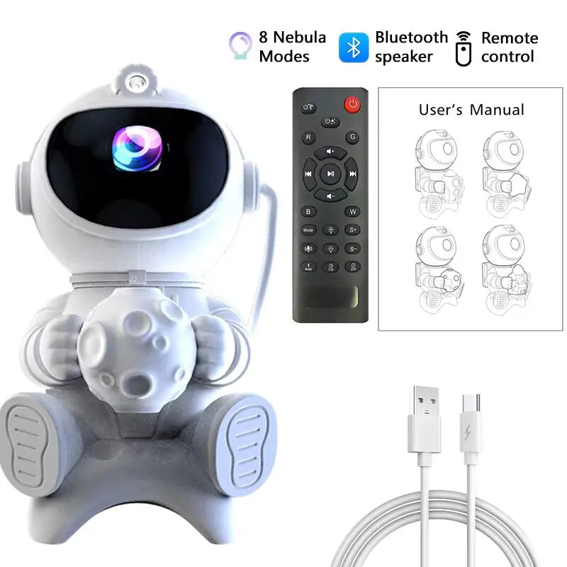 Astronaut Galaxy Projector ,with Remote Control,Bluetooth Speaker,Star Rocket Night Light for Kids, Ceiling, Gifts, Room Decor