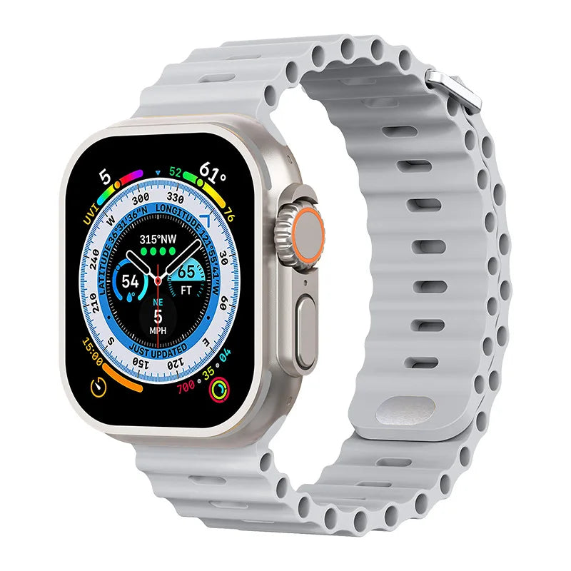 Ocean Strap for Apple Watch Ultra 3 2 Band 49mm Series 45mm 41mm 46mm 42mm 40 44mm Silicone Watchband iWatch 11 10 9 8 7 6 5 SE2