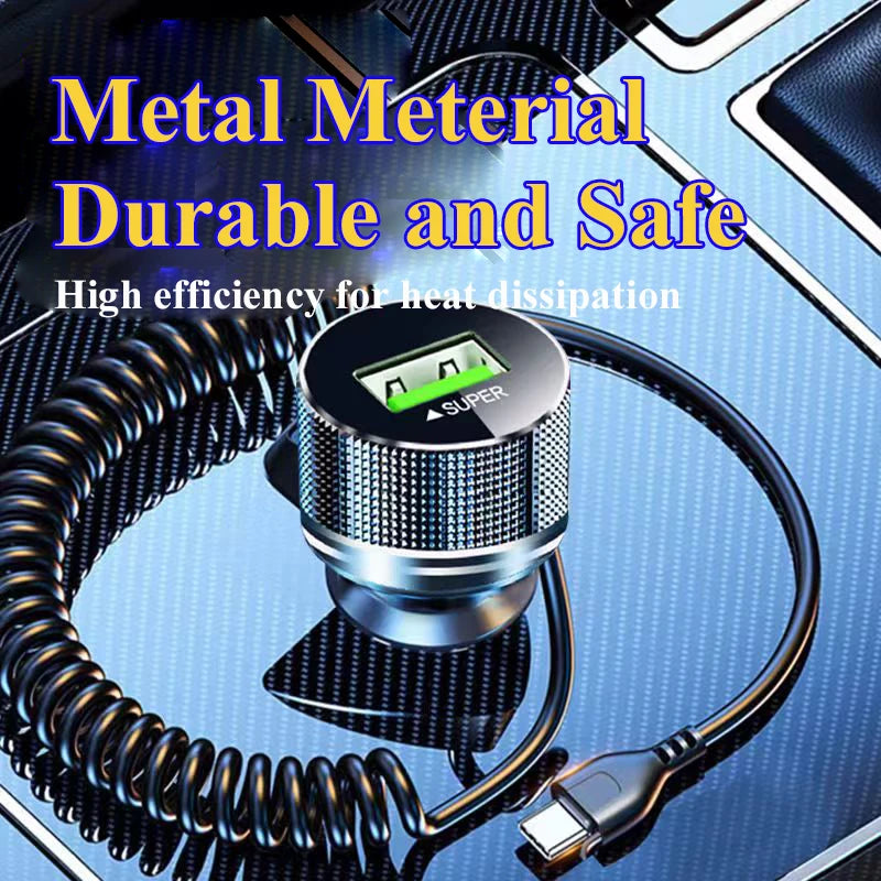 Kfz-Ladegerät aus Metall mit USB-Anschluss