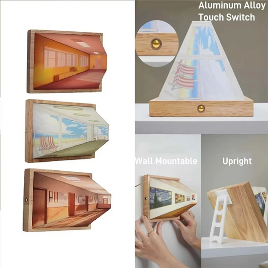 3D Stereoscopic Visual Wall Lamp Bedside Decorative Lamps Scene 3D Effect Color Changing DIY Wall Lamp-AB52