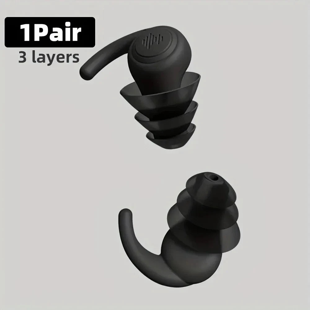 1 Pair Soft Silicone Noise Cancelling Earplugs Anti-noise Earplug For Concerts Sleeping Swimming Reusable Waterproof Ear Plugs