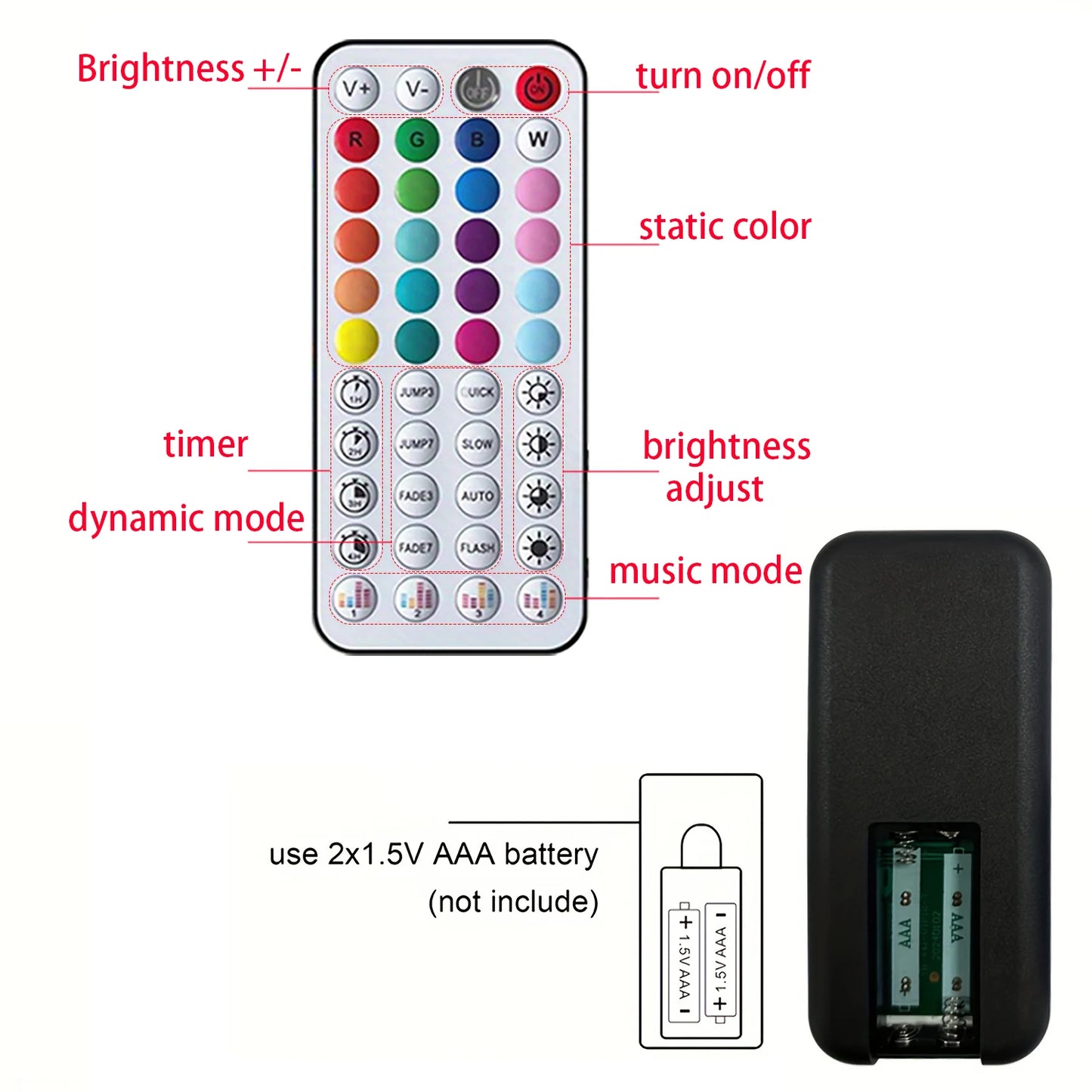 Led Strip Lights Music Sync Led Lights Room with APP Control, Flexible Ribbon Tape Lights for Home Party Decor TV Backlight