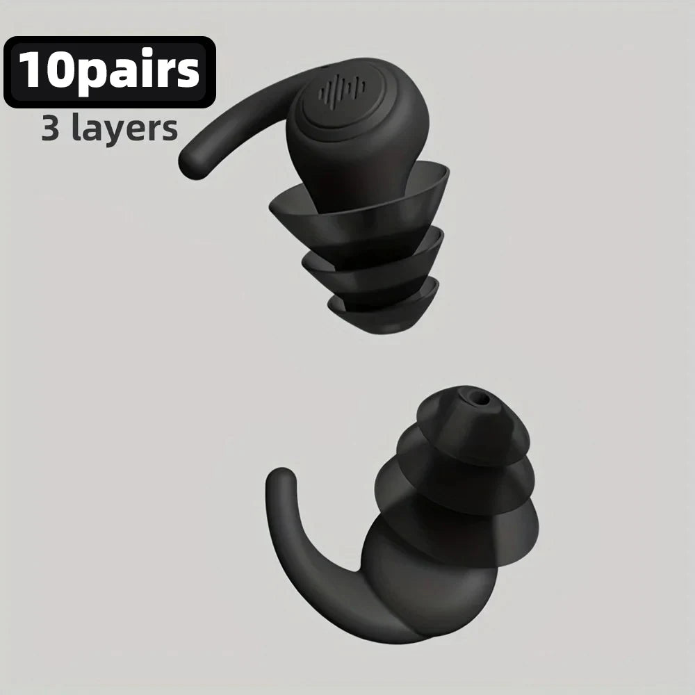 1 Pair Soft Silicone Noise Cancelling Earplugs Anti-noise Earplug For Concerts Sleeping Swimming Reusable Waterproof Ear Plugs
