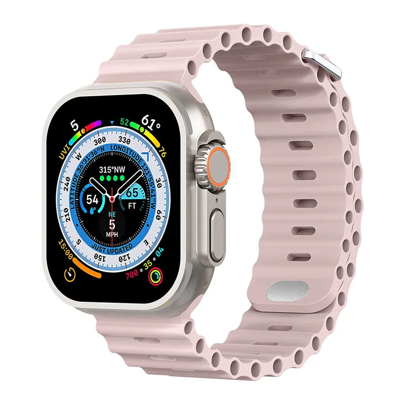 Ocean Strap for Apple Watch Ultra 3 2 Band 49mm Series 45mm 41mm 46mm 42mm 40 44mm Silicone Watchband iWatch 11 10 9 8 7 6 5 SE2